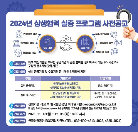 2024년 상생협력 실증 프로그램 사전공고
